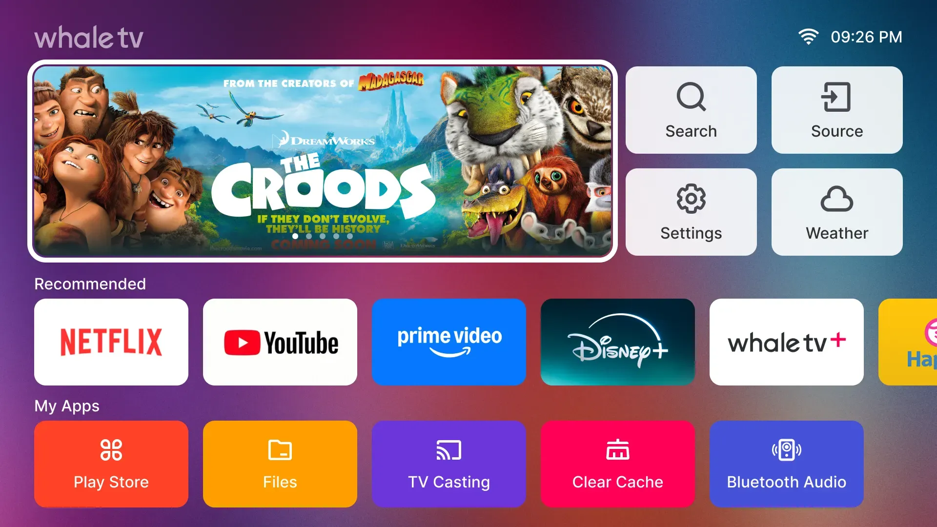 NSL03 licensed streaming interface with Netflix, YouTube, Prime Video, and Dolby Audio