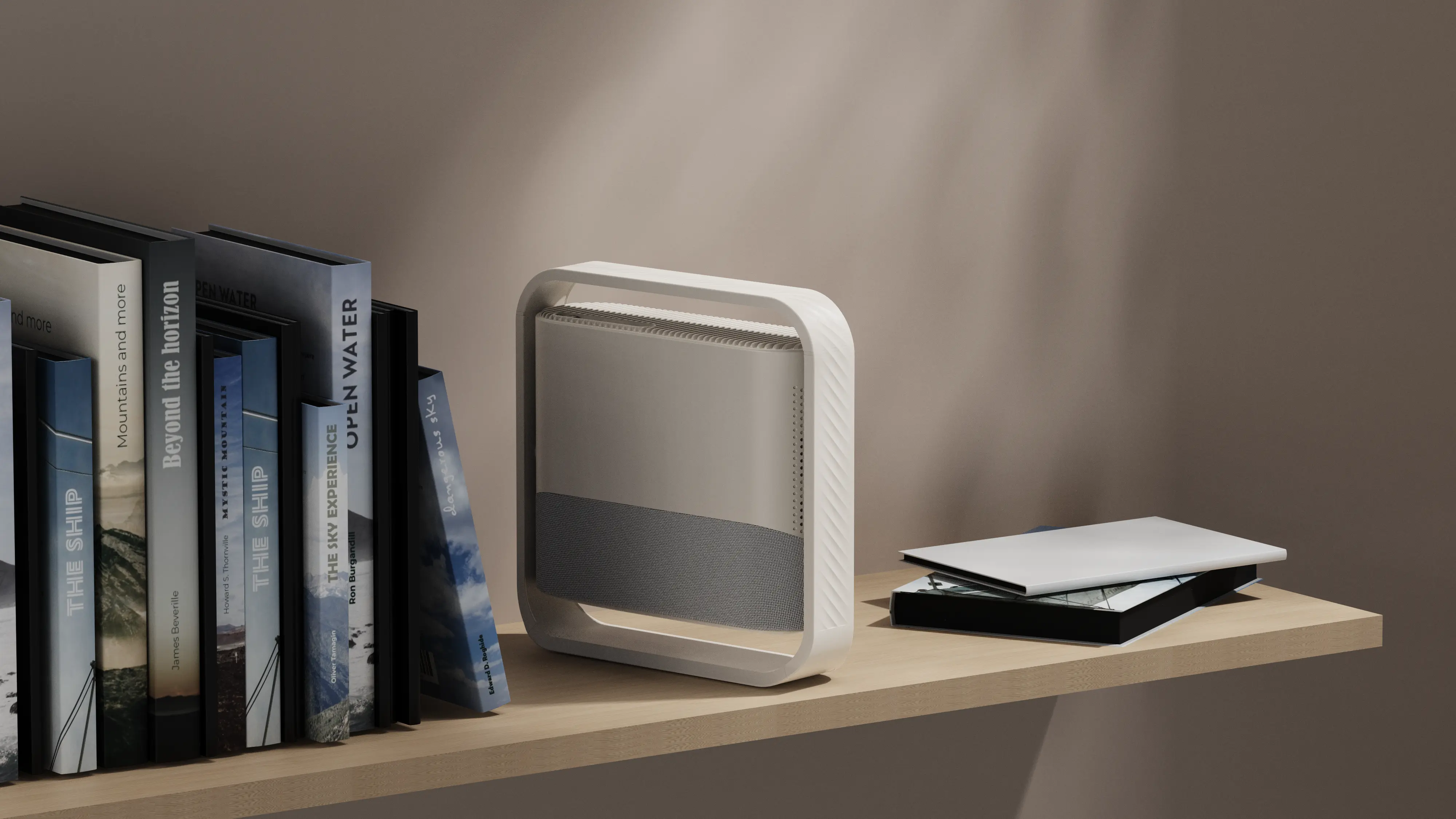 NSL03 1080P gimbal projector on a shelf